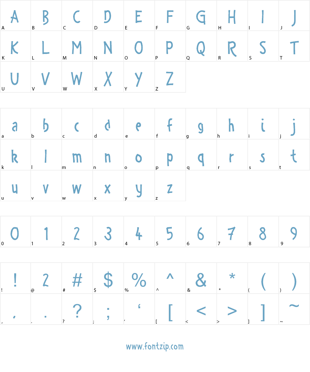 Zany Races Font Character